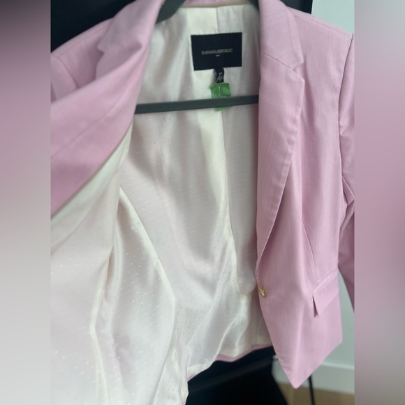 Banana Republic Pink Blazer Twill Jacket Soft Pink 6P - Picture 7 of 11